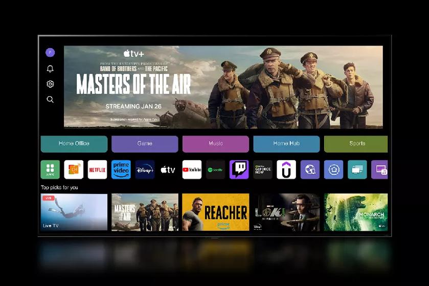 webOS menu on LG QNED TV